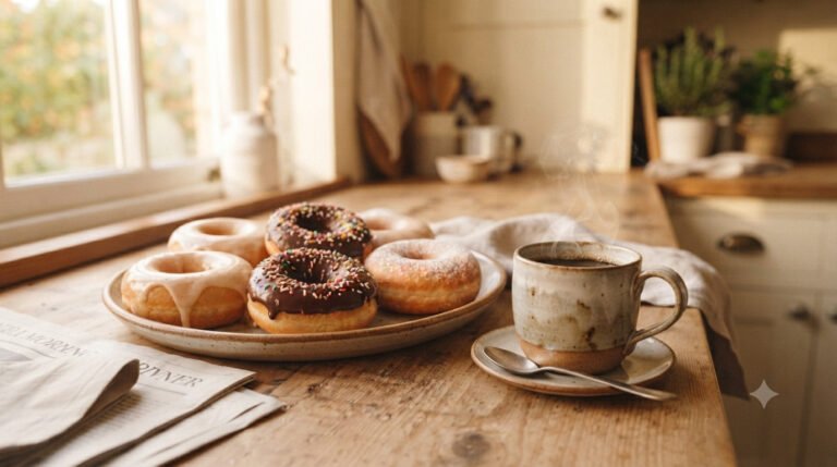 Donuts caseros glaseados en freidora de aire, esponjosos y sin freír