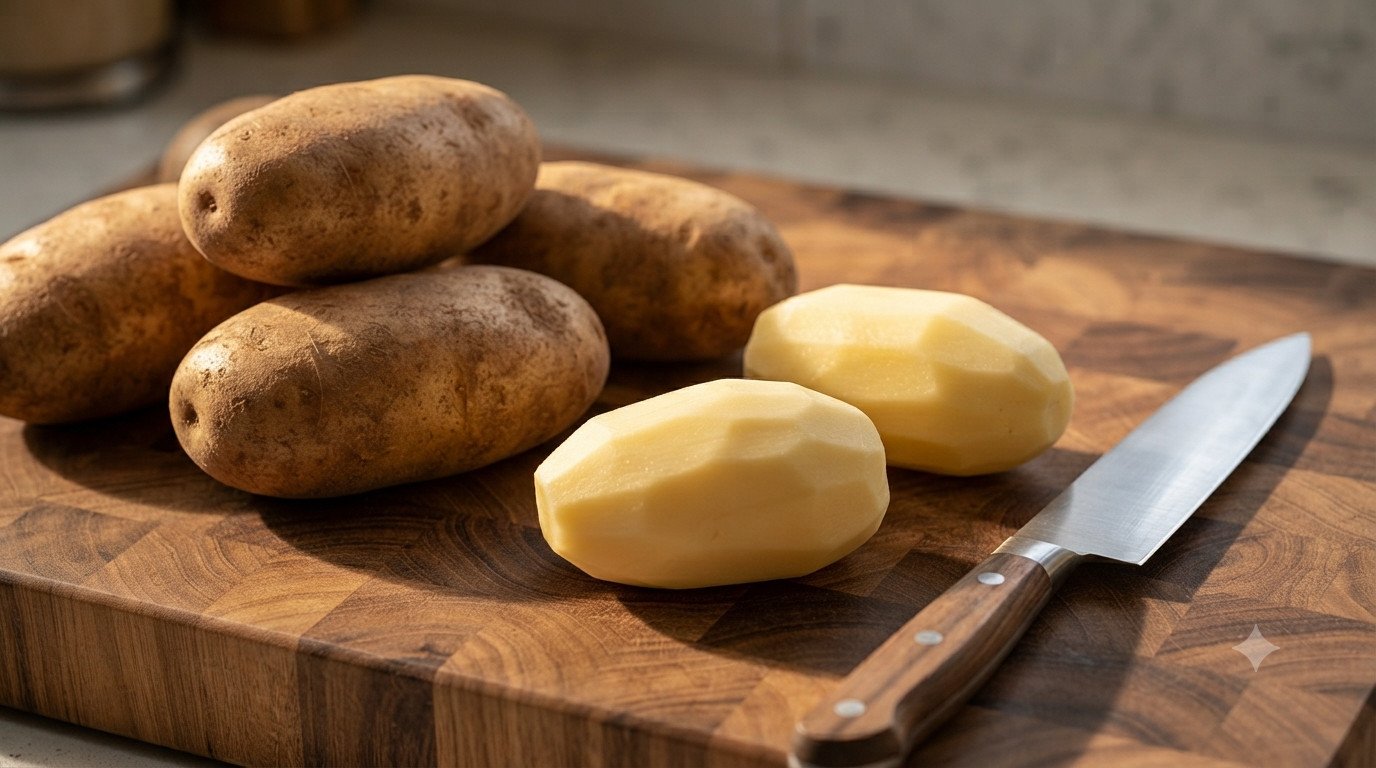 Ingredientes frescos para pollo y patatas listos para cocinar