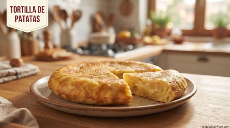 Tortilla de patatas en freidora de aire: jugosa en 6 pasos