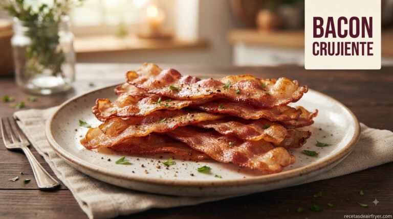 Bacon crujiente en freidora de aire: sin humo ni salpicaduras