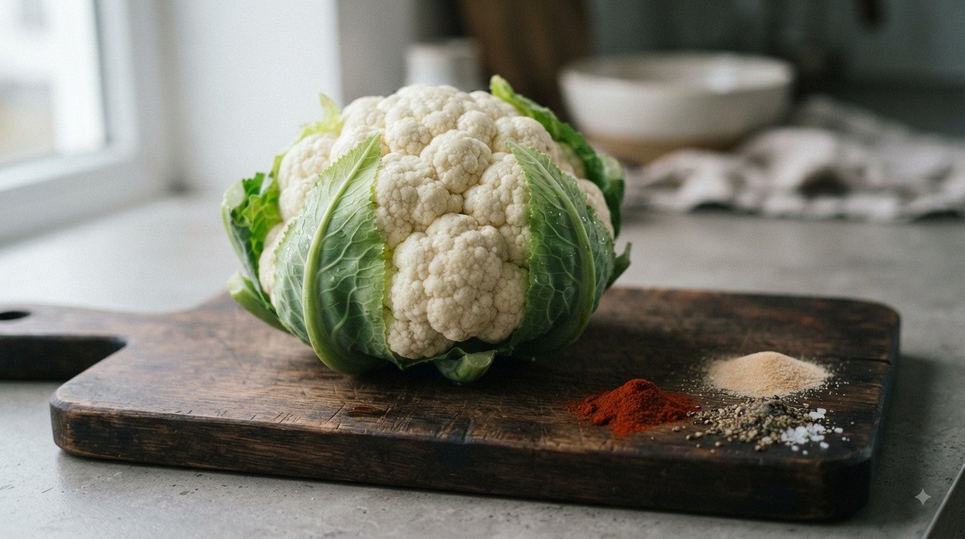 Coliflor en freidora de aire, dorados y con queso gratinado
