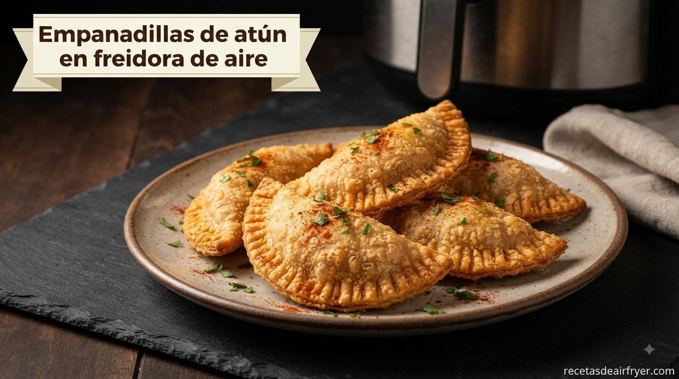 Empanadillas de atún en freidora de aire, doradas y crujientes