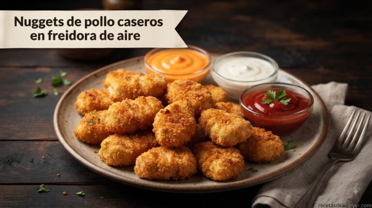 Nuggets de pollo caseros en freidora de aire en 15 min