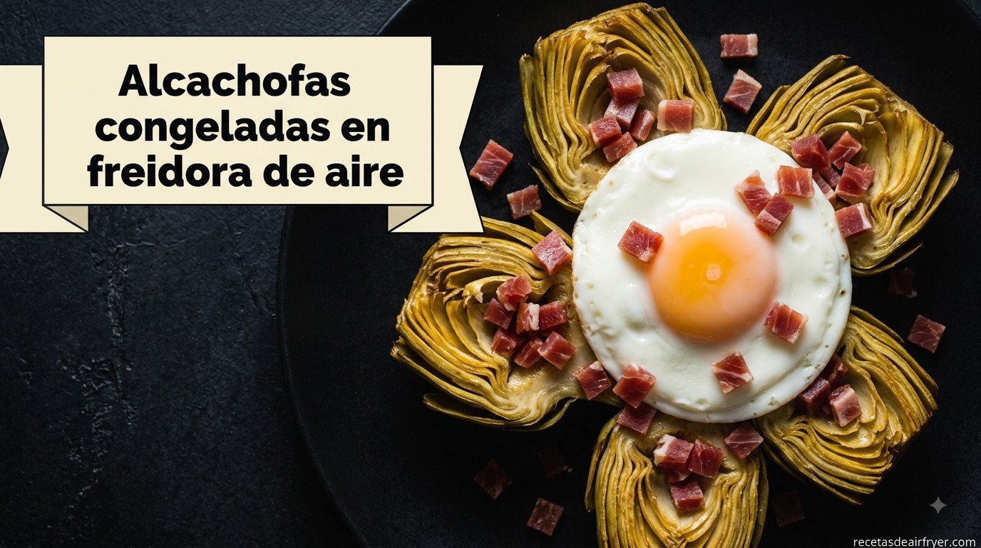 Alcachofas congeladas en freidora de aire, doradas y tiernas