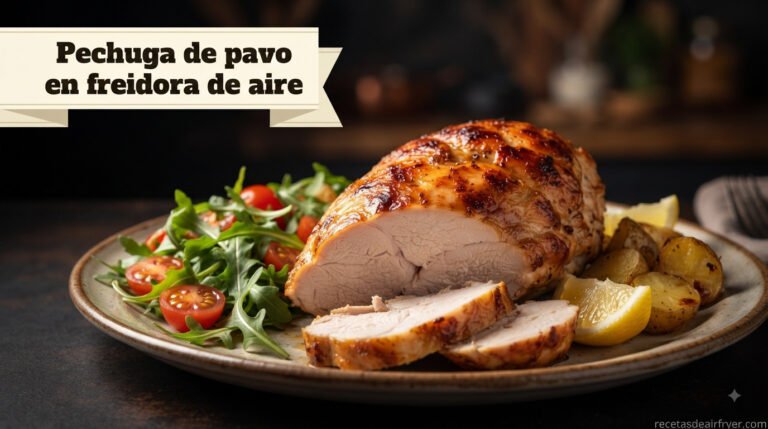 Pechuga de pavo en freidora de aire, jugosa en 10 minutos