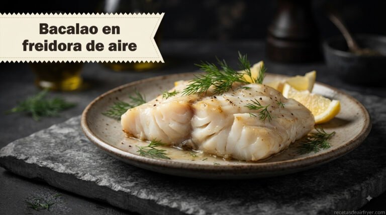 Bacalao en freidora de aire, jugoso en 12 minutos