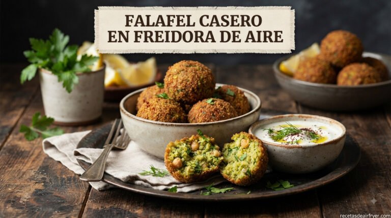 Falafel casero en freidora de aire, crujiente en 15 minutos