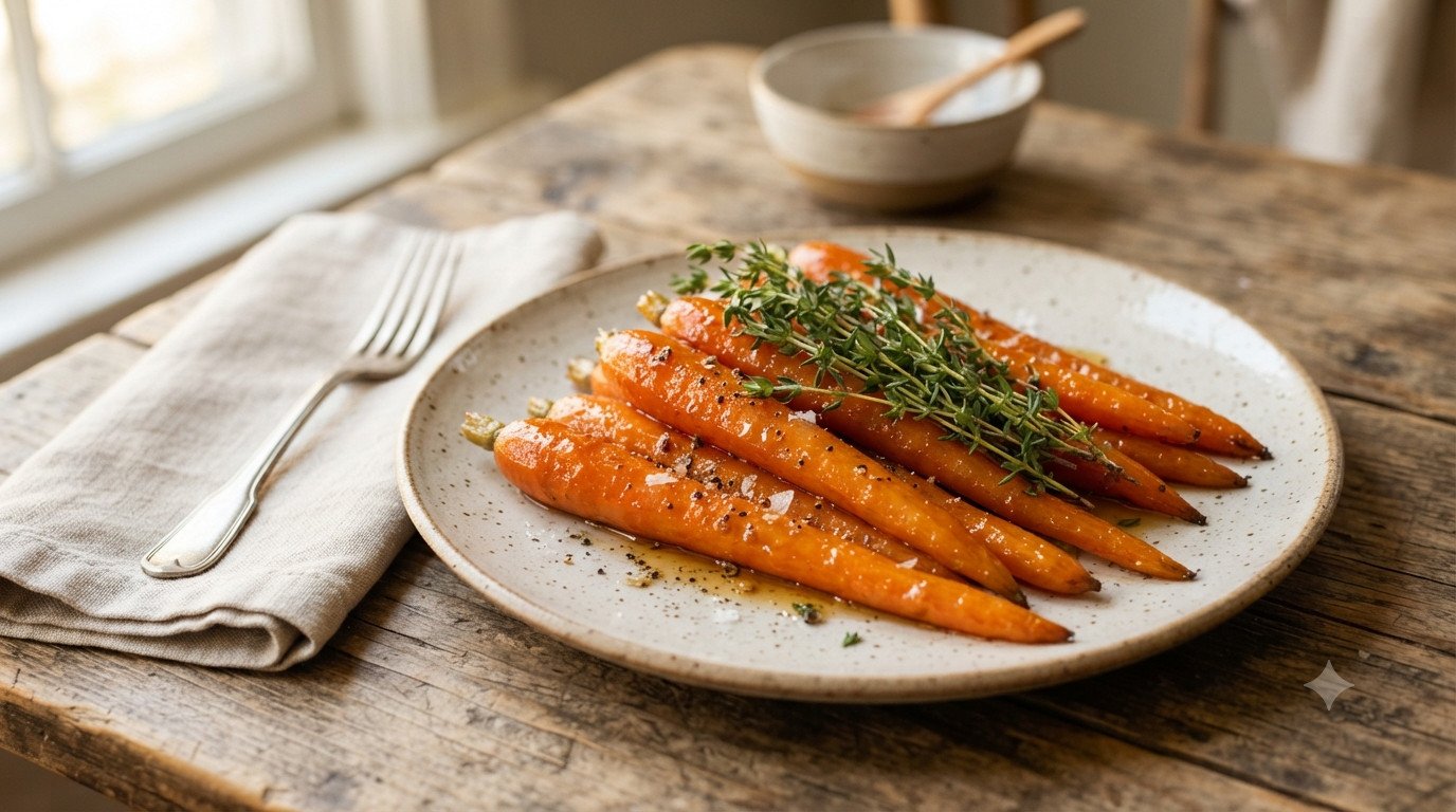 Zanahorias glaseadas con miel listas para servir