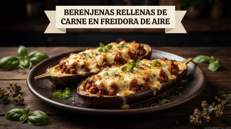 Berenjenas Rellenas de Carne en Freidora de Aire: Gratinadas en 35 Min