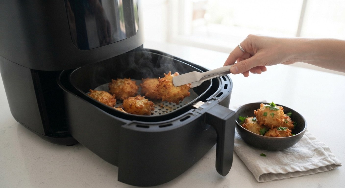 Buñuelos de bacalao dorados y crujientes listos para servir