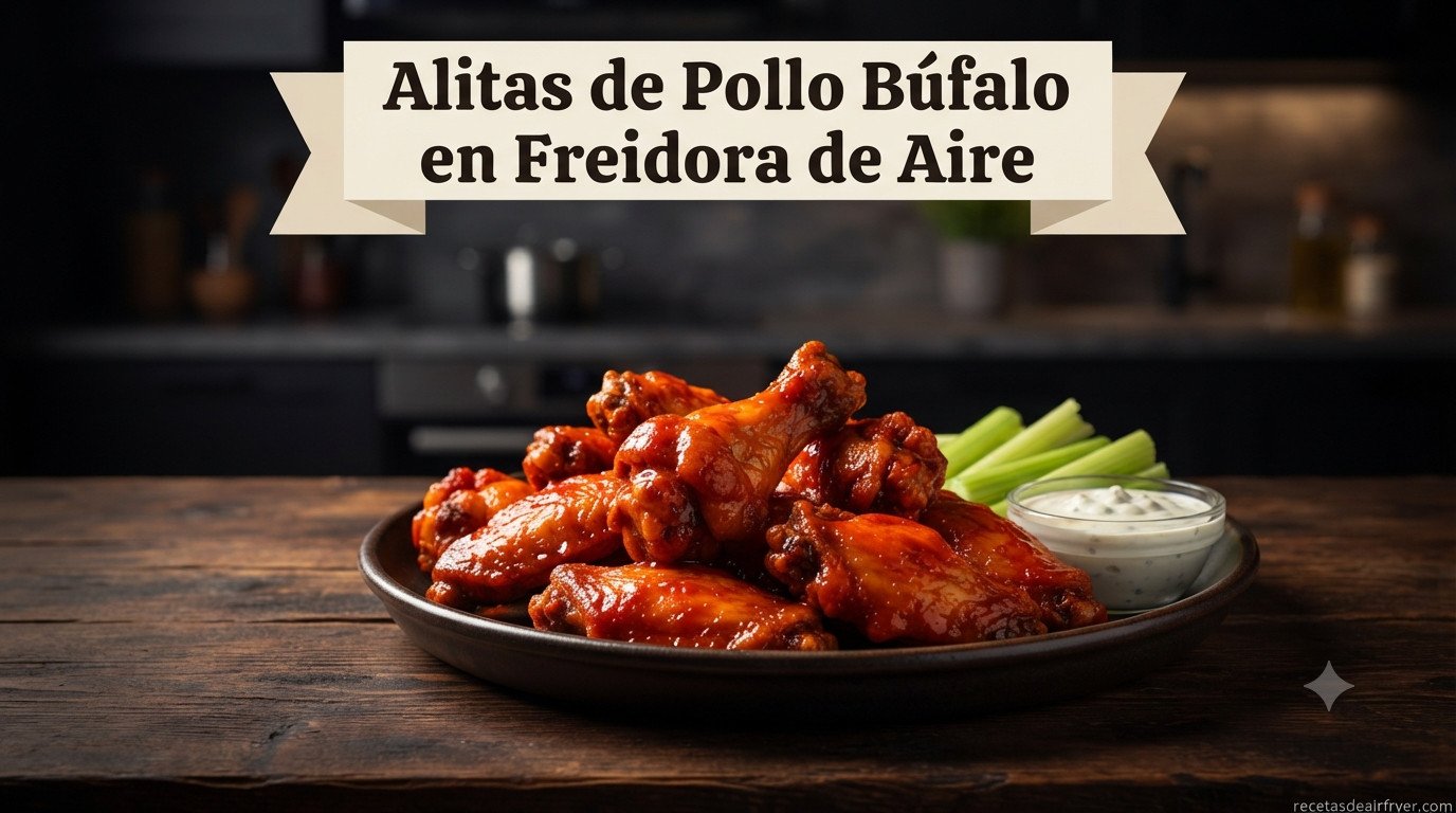 Alitas de Pollo Búfalo en Freidora de Aire