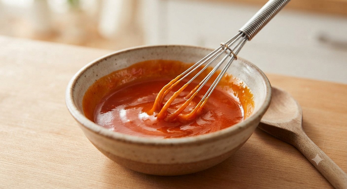 Salsa buffalo casera en un bol