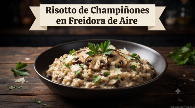 Risotto de Champiñones en Freidora de Aire: Cremoso y Sin Remover Constantemente