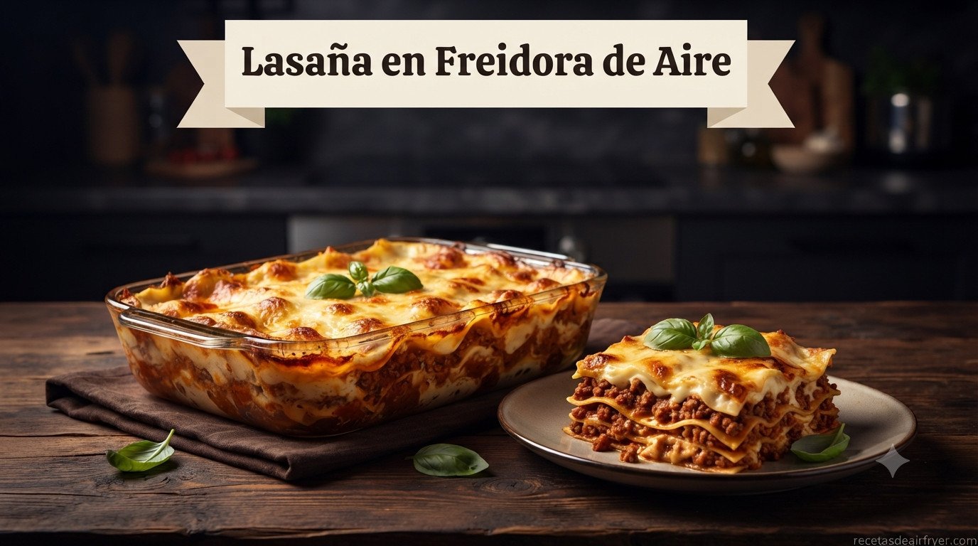 Lasaña terminada, dorada y gratinada