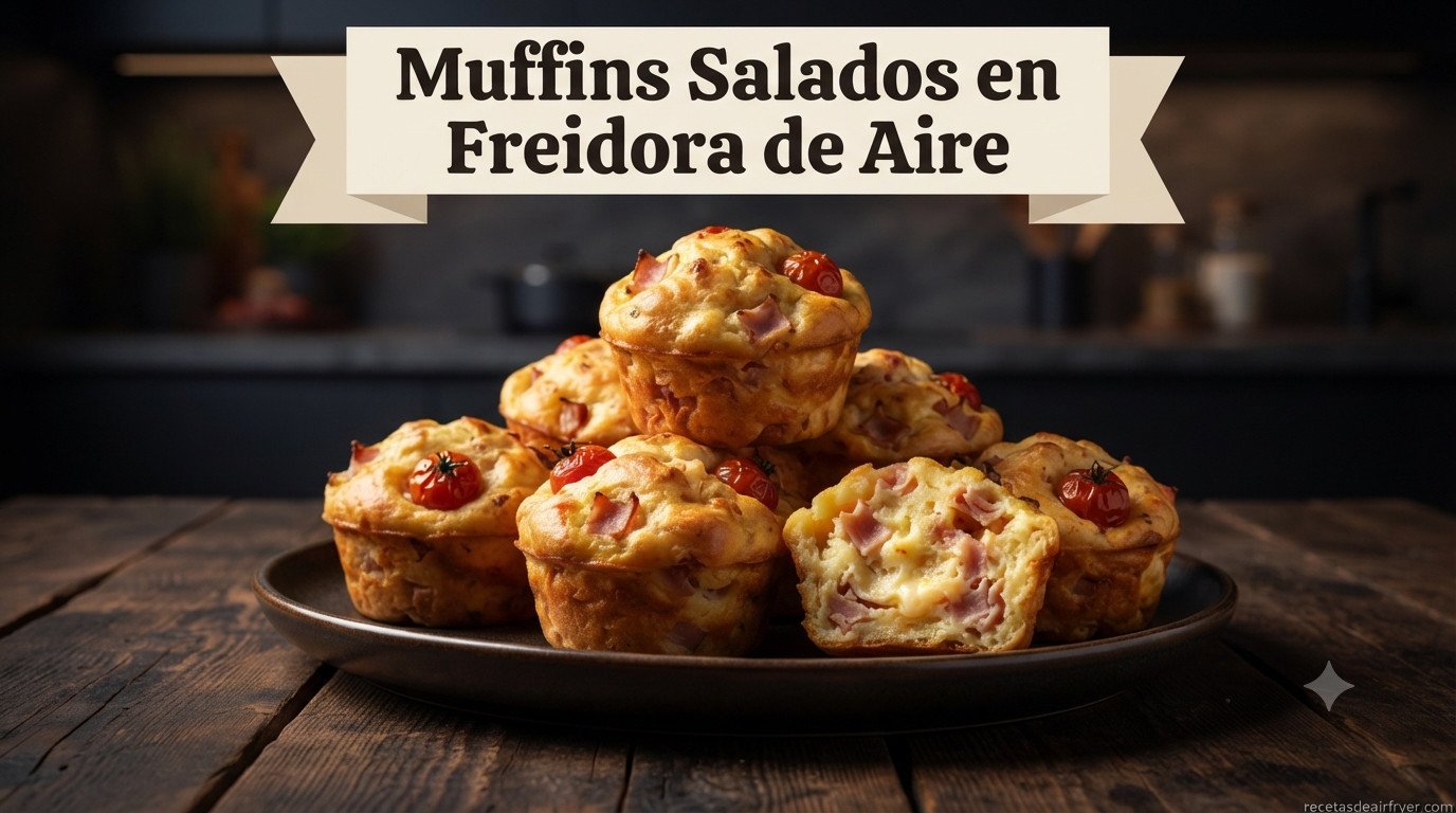 Muffins Salados en Freidora de Aire: Esponjosos con Jamón y Queso