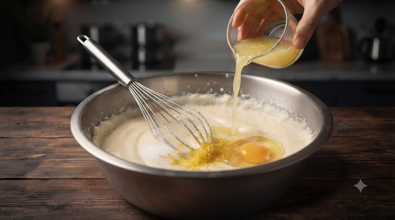 Queso crema y azúcar batiéndose con varillas eléctricas
