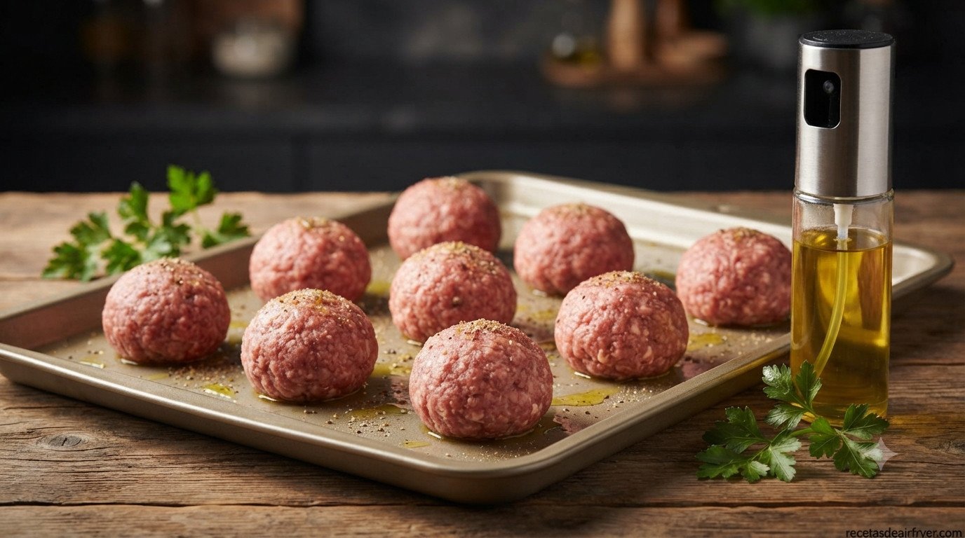 Masa de carne homogénea preparada para formar albóndigas