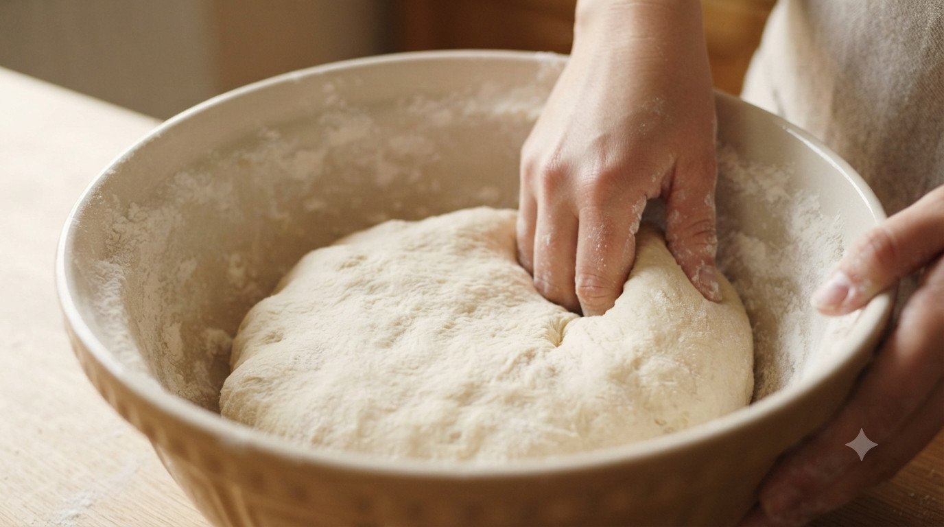 Preparación de la masa para hacer pan de pita casero
