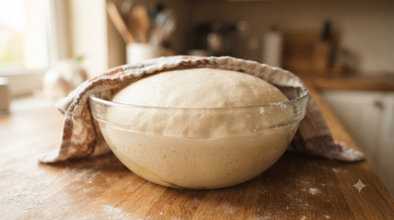 Masa de pan de leche durante el amasado