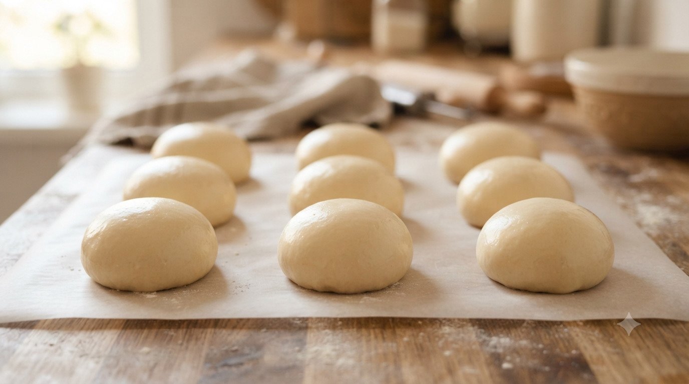 Masa de pan de leche después del primer levado