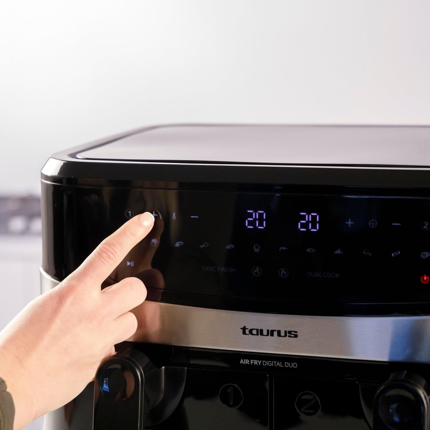 Funciones Sync-Finish y Dual-Cook de la Taurus Air Fry Digital Duo