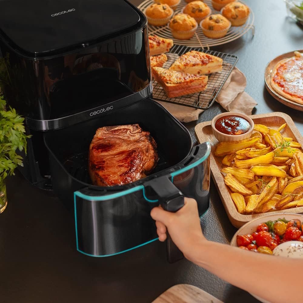 Comida cocinada en la Cecofry Full Inox 5500 Pro servida en plato