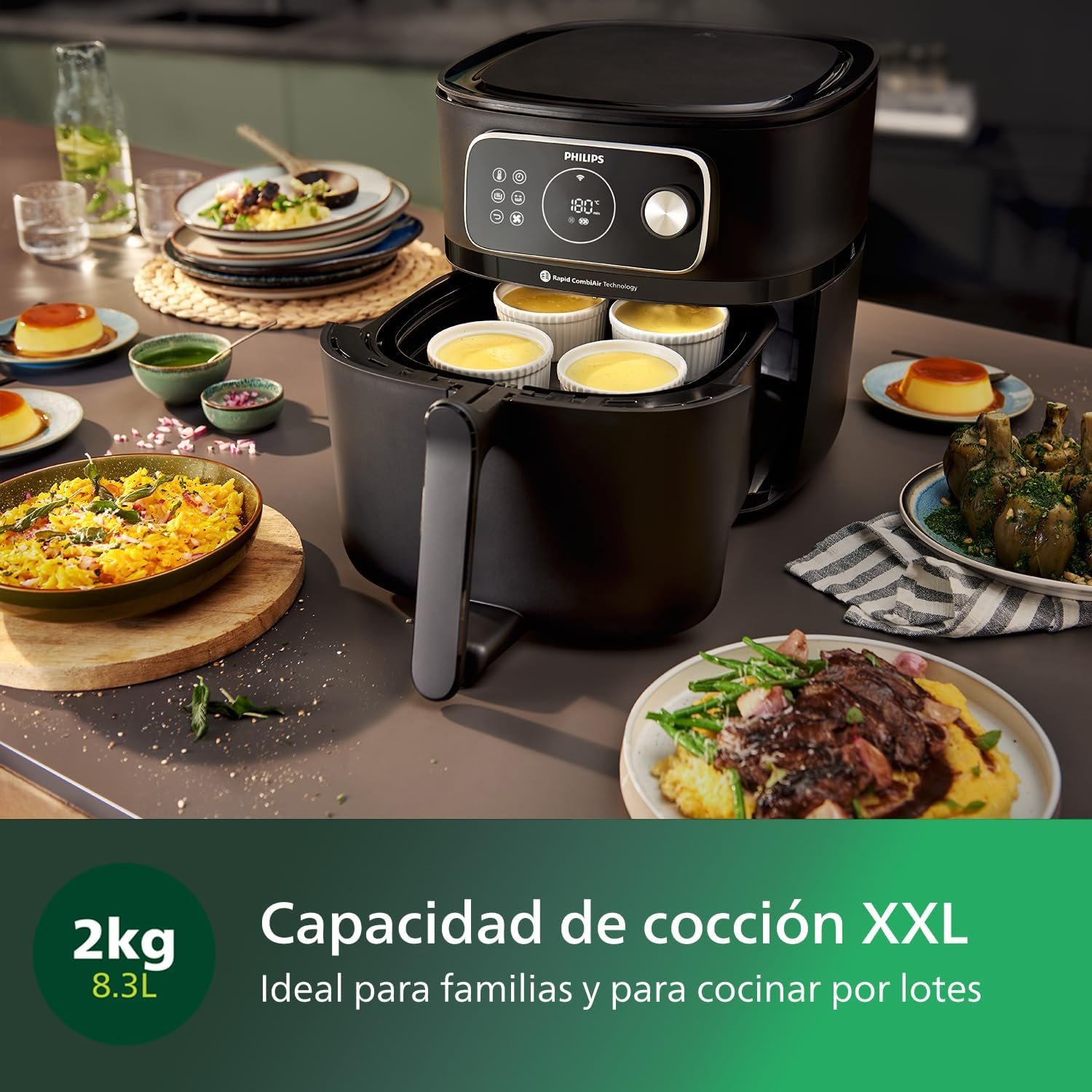 Cesta y accesorios de la Philips Airfryer Combi 7000 XXL siendo lavados