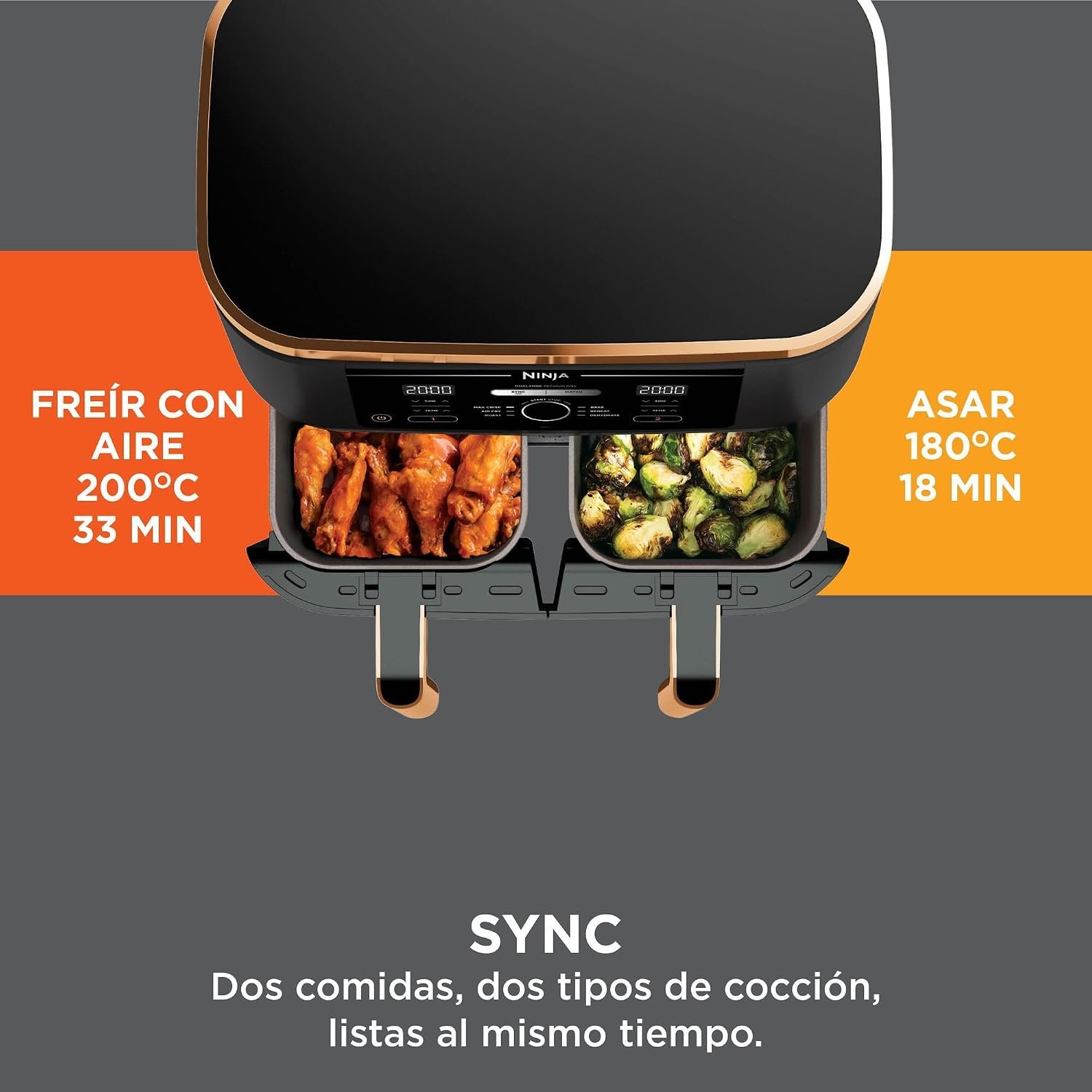Comida cocinada en las cestas de la Ninja Foodi MAX