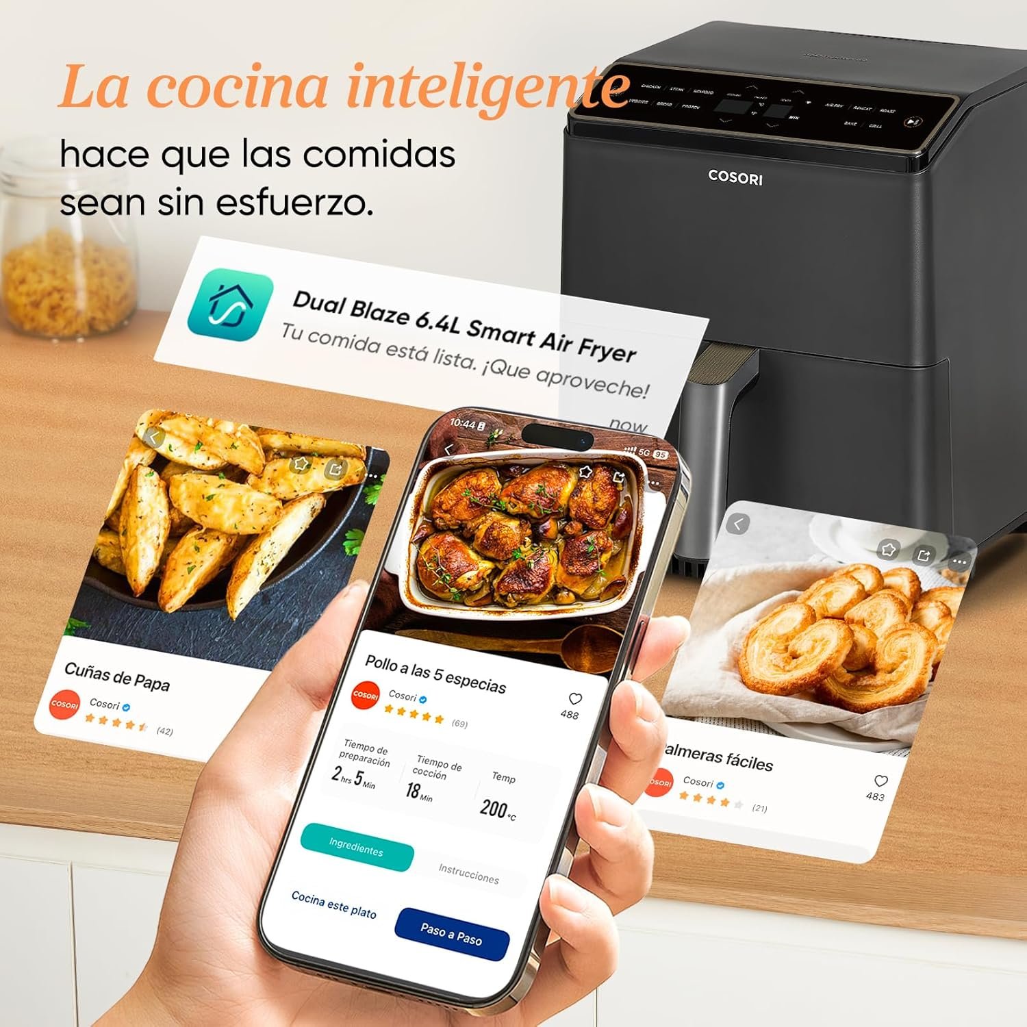 Cesta antiadherente de la Cosori Dual Blaze siendo lavada