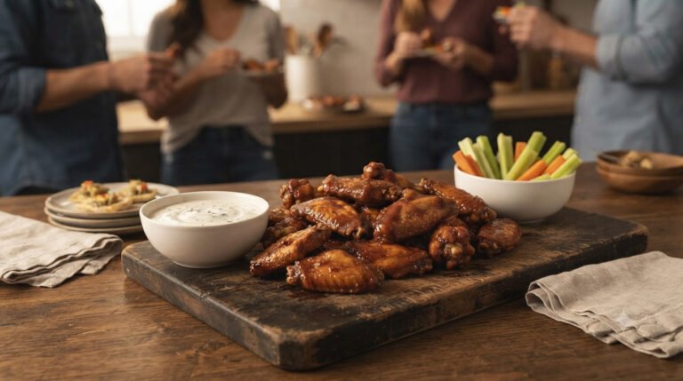 Alitas de pollo BBQ en freidora de aire, crujientes y jugosas