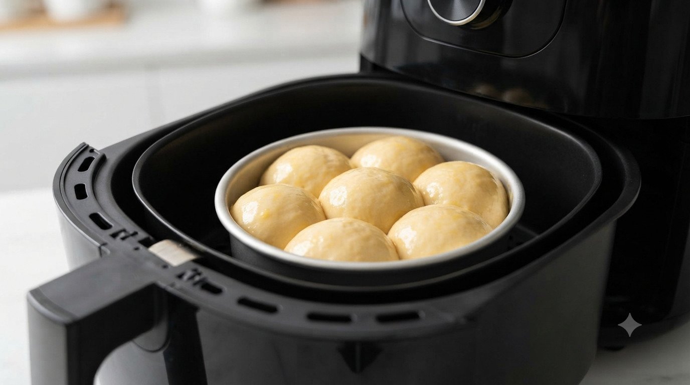 Brioche dentro de la freidora de aire
