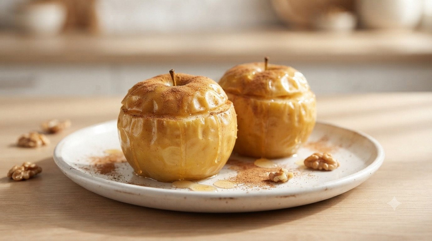 Manzana asada con canela en freidora de aire