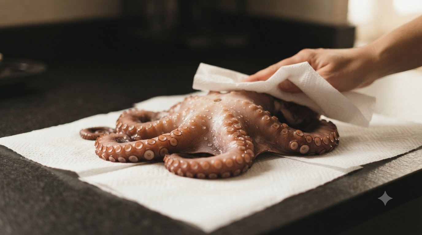 Ingredientes para preparar pulpo en freidora de aire