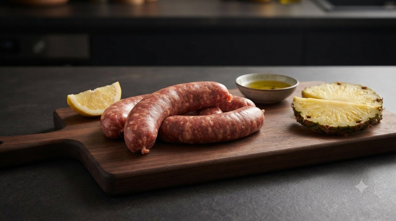 Ingredientes para preparar chorizo en freidora de aire
