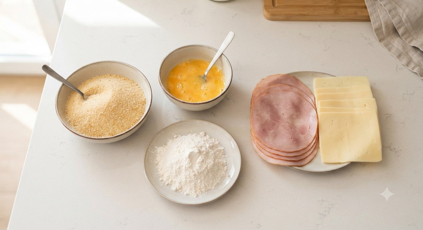 Ingredientes para preparar San Jacobo en freidora de aire