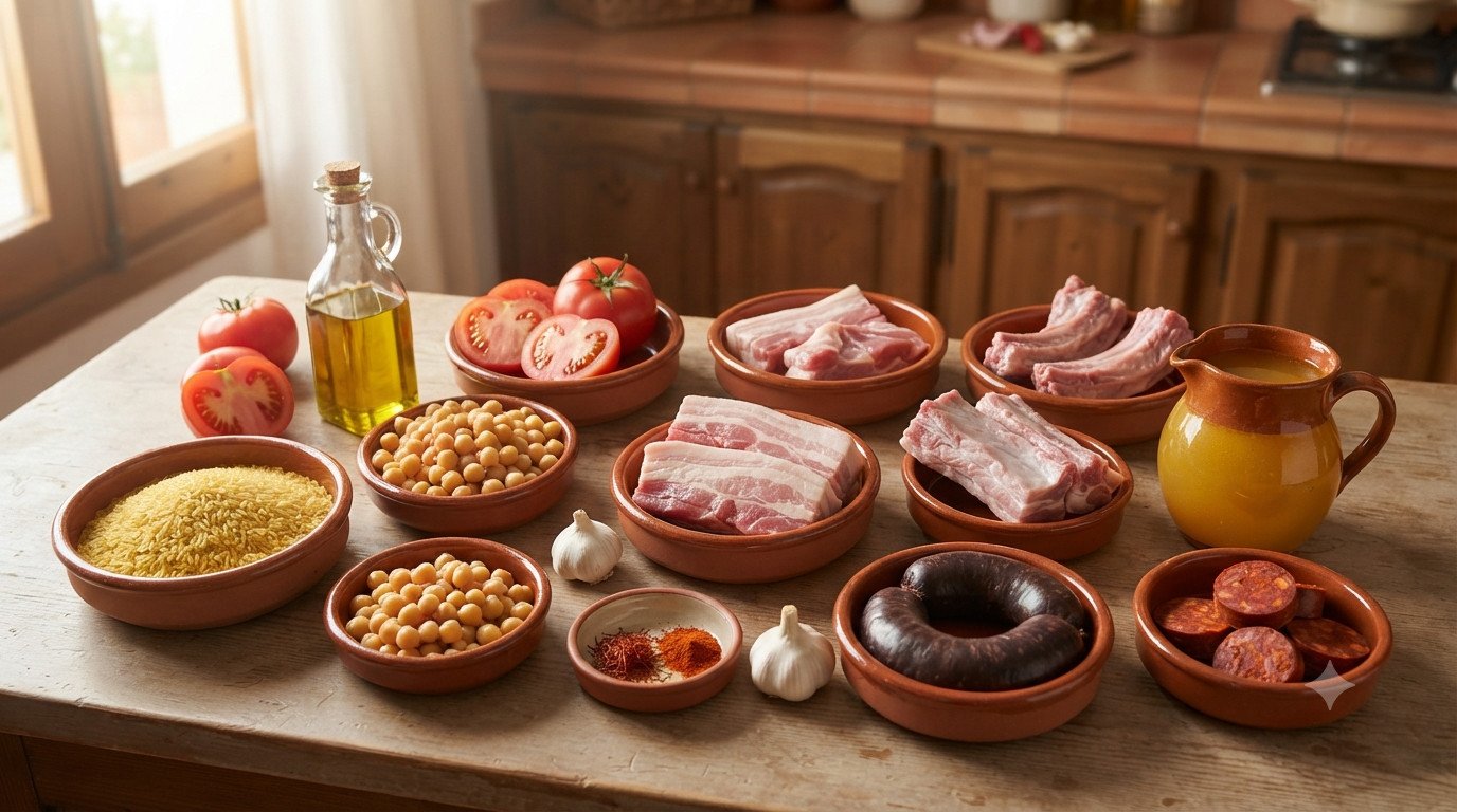 Ingredientes para preparar arroz al horno en freidora de aire