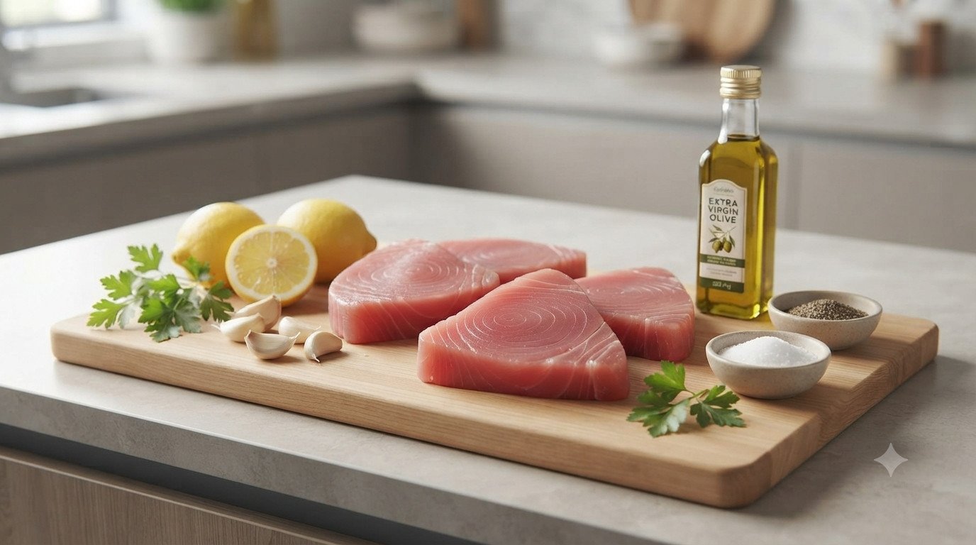 Ingredientes para preparar atún en freidora de aire