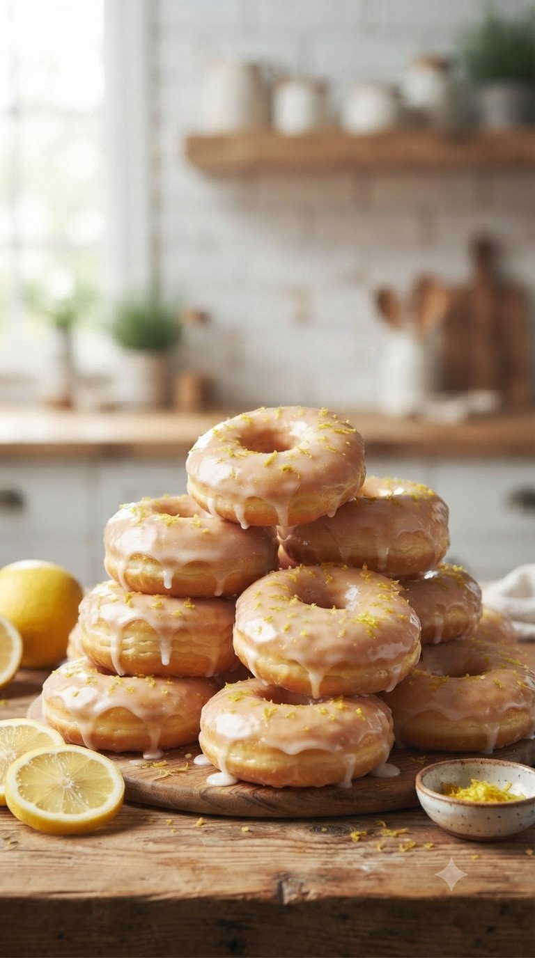 Donuts de limón glaseados en freidora de aire
