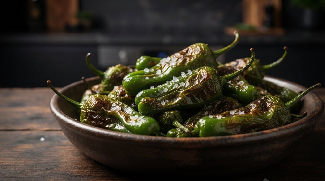 Pimientos dentro del cesto de la freidora de aire