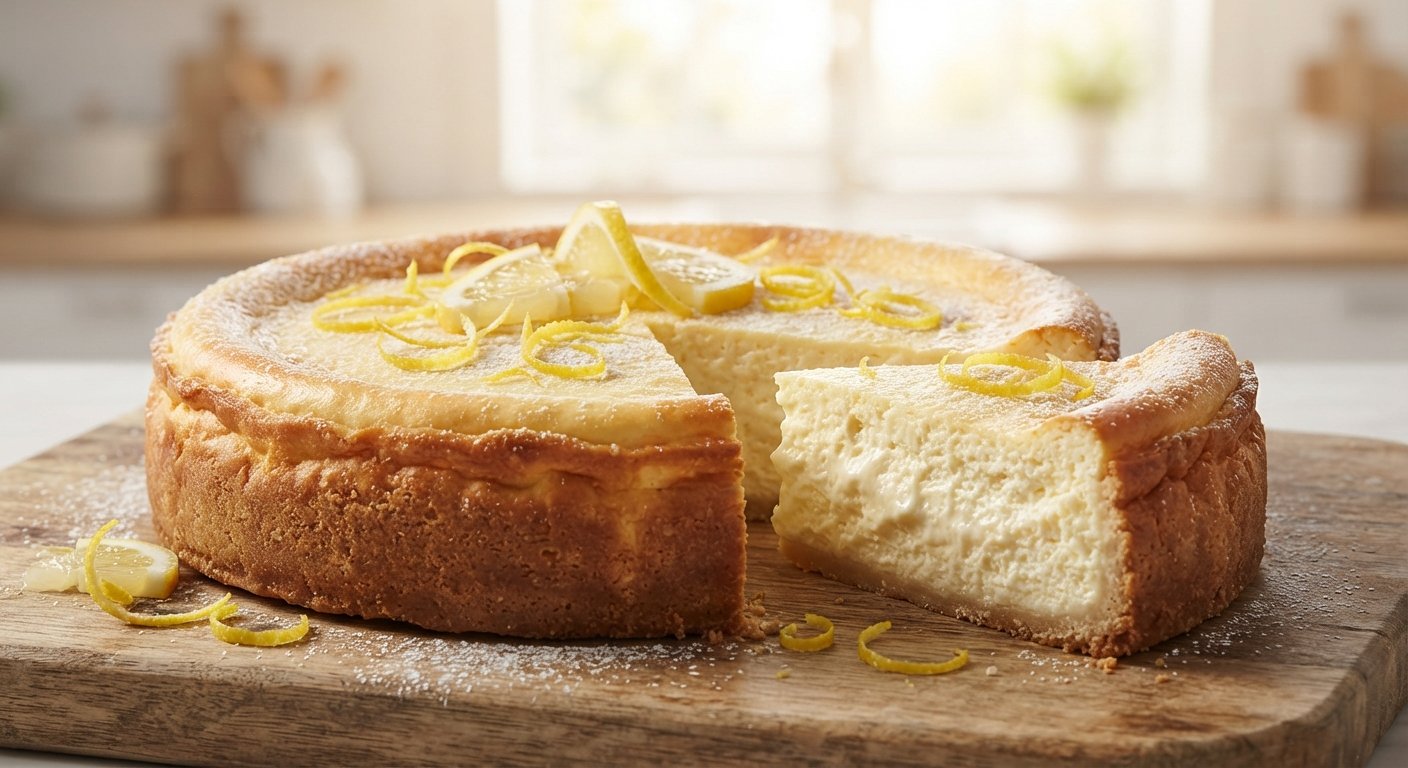 Molde de tarta dentro de la cesta de la freidora de aire