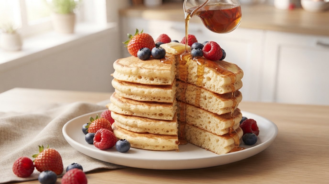 Tortitas esponjosas recién hechas en freidora de aire