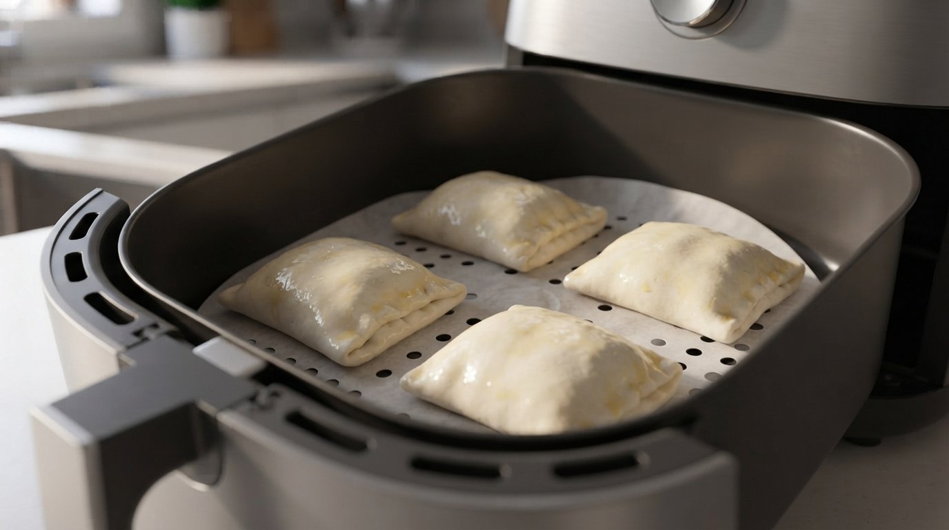 Napolitanas de chocolate cocinándose en freidora de aire