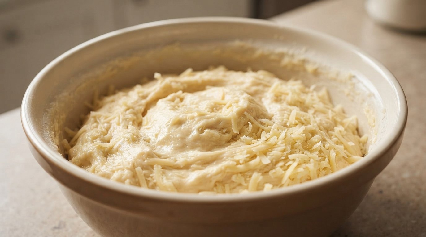 Masa preparada para hacer pan de queso casero