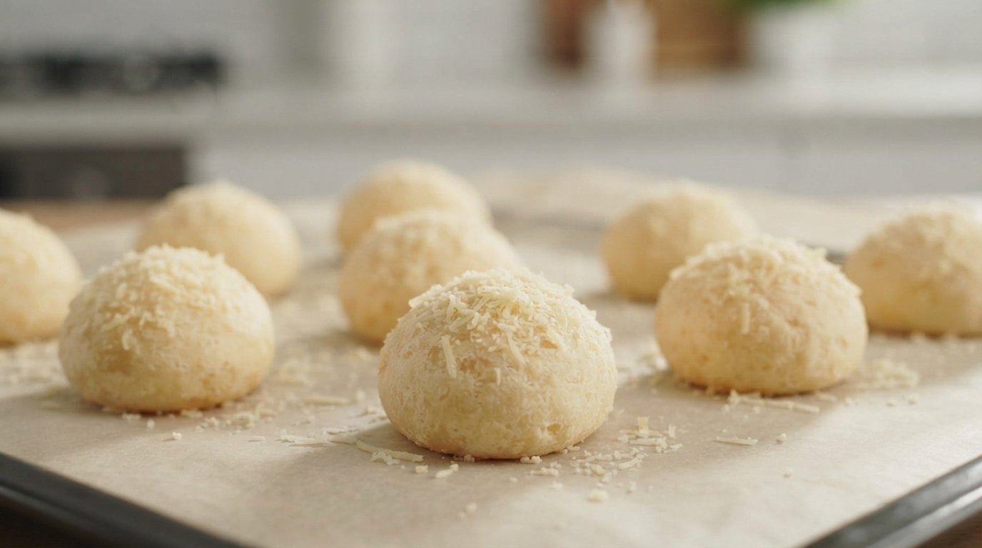 Panecillos de queso formados antes de cocinar en air fryer