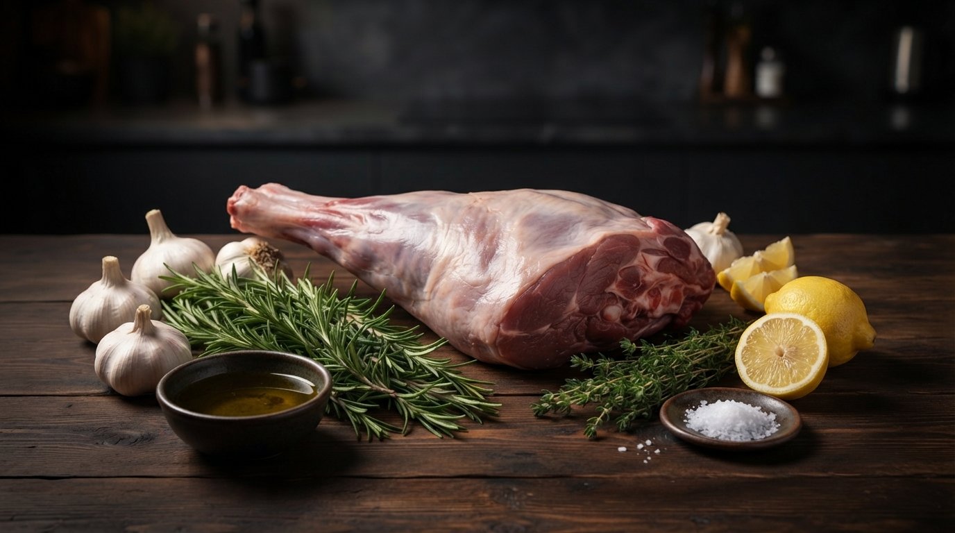 Ingredientes para preparar pierna de cordero en freidora de aire
