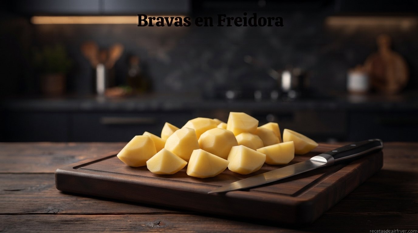 Ingredientes para preparar patatas bravas en freidora de aire