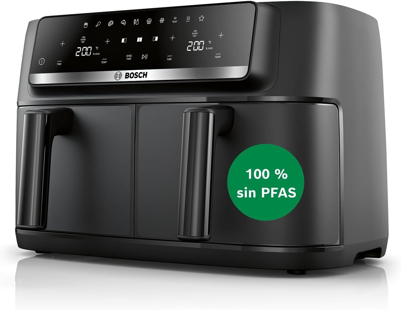Freidora de aire de doble cesta Bosch Serie 4 MAFD440B0 de 9 L, negra