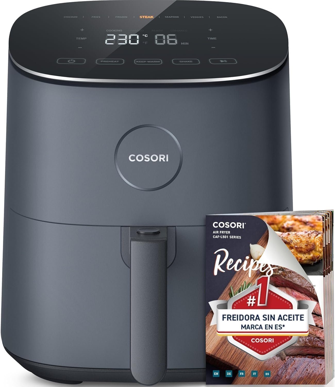 Freidora de aire Cosori de 4,7 L modelo L501, según la ficha de Amazon.es