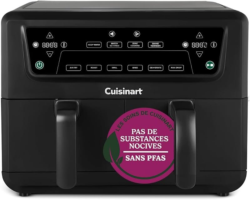 Freidora de aire Cuisinart Doble Zona XXL de dos cestas, según la ficha de Amazon.es