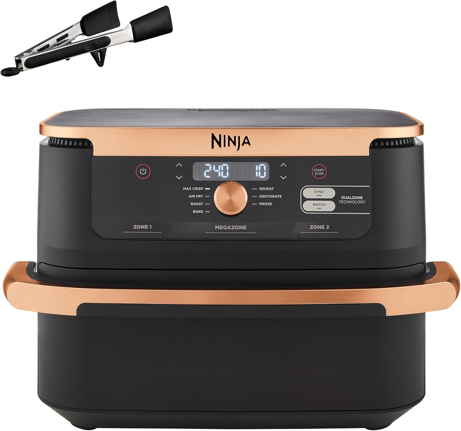 Freidora de aire Ninja Foodi FlexDrawer de 10,4 L con divisor extraíble, según la ficha de Amazon.es